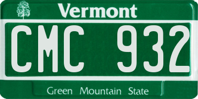 VT license plate CMC932