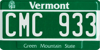 VT license plate CMC933