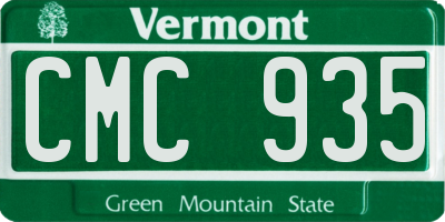 VT license plate CMC935