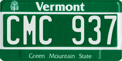VT license plate CMC937