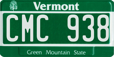 VT license plate CMC938
