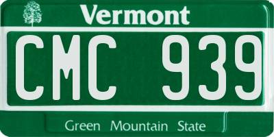 VT license plate CMC939