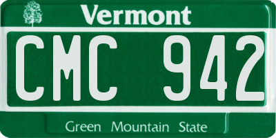 VT license plate CMC942