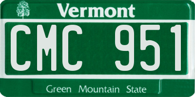 VT license plate CMC951