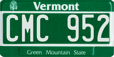 VT license plate CMC952