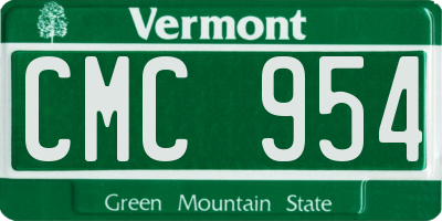 VT license plate CMC954