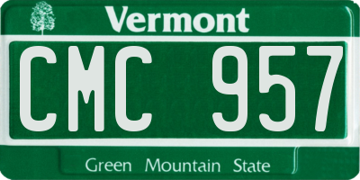 VT license plate CMC957