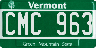 VT license plate CMC963