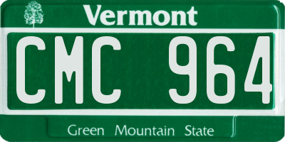 VT license plate CMC964