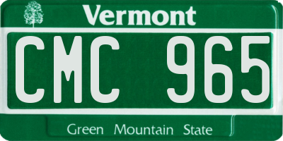 VT license plate CMC965