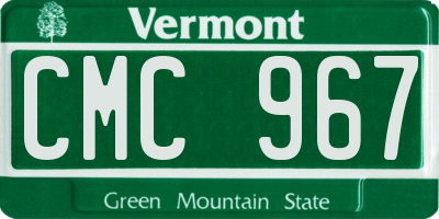 VT license plate CMC967