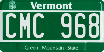 VT license plate CMC968