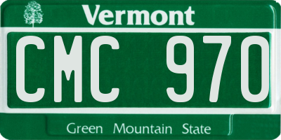 VT license plate CMC970