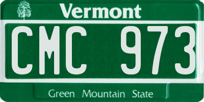 VT license plate CMC973