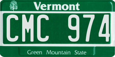 VT license plate CMC974