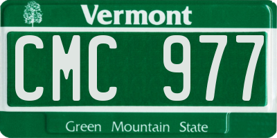 VT license plate CMC977