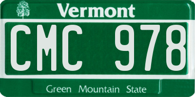VT license plate CMC978