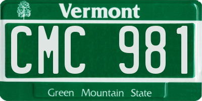 VT license plate CMC981