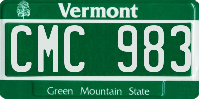 VT license plate CMC983