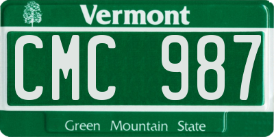 VT license plate CMC987