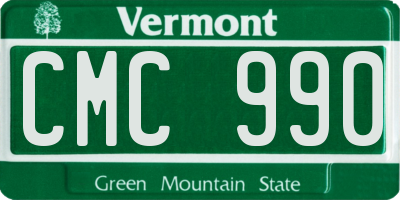 VT license plate CMC990