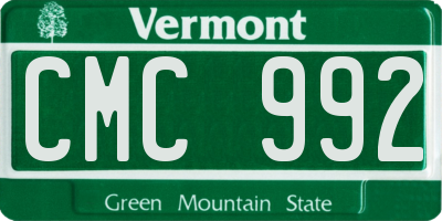 VT license plate CMC992