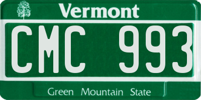 VT license plate CMC993