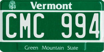 VT license plate CMC994