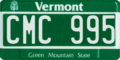 VT license plate CMC995