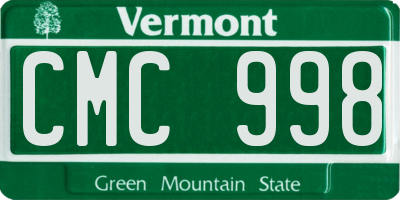 VT license plate CMC998