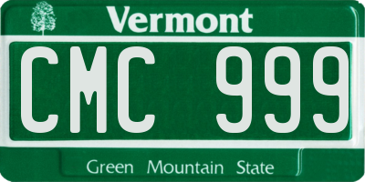 VT license plate CMC999