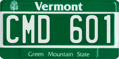 VT license plate CMD601