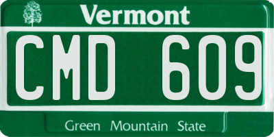 VT license plate CMD609