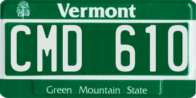 VT license plate CMD610