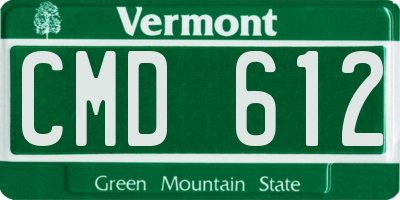 VT license plate CMD612