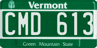 VT license plate CMD613