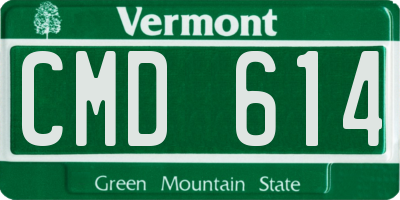 VT license plate CMD614