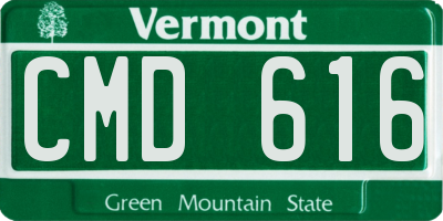 VT license plate CMD616