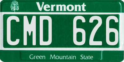 VT license plate CMD626
