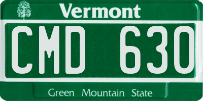 VT license plate CMD630