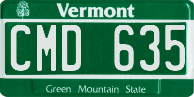 VT license plate CMD635