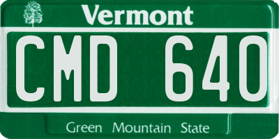 VT license plate CMD640