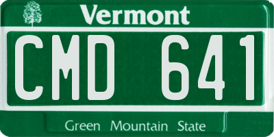 VT license plate CMD641
