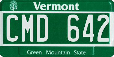 VT license plate CMD642