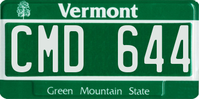 VT license plate CMD644