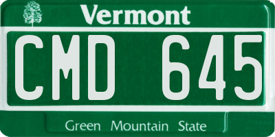 VT license plate CMD645
