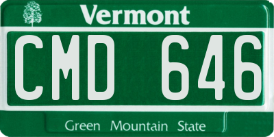 VT license plate CMD646