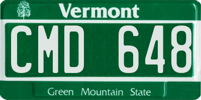 VT license plate CMD648