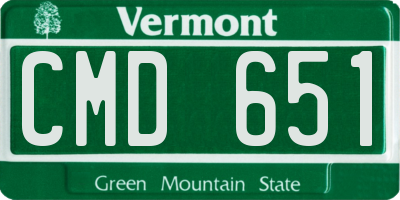 VT license plate CMD651