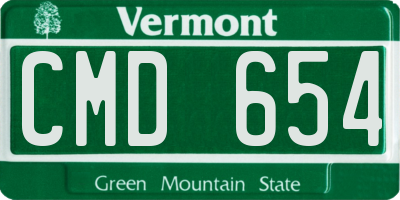 VT license plate CMD654